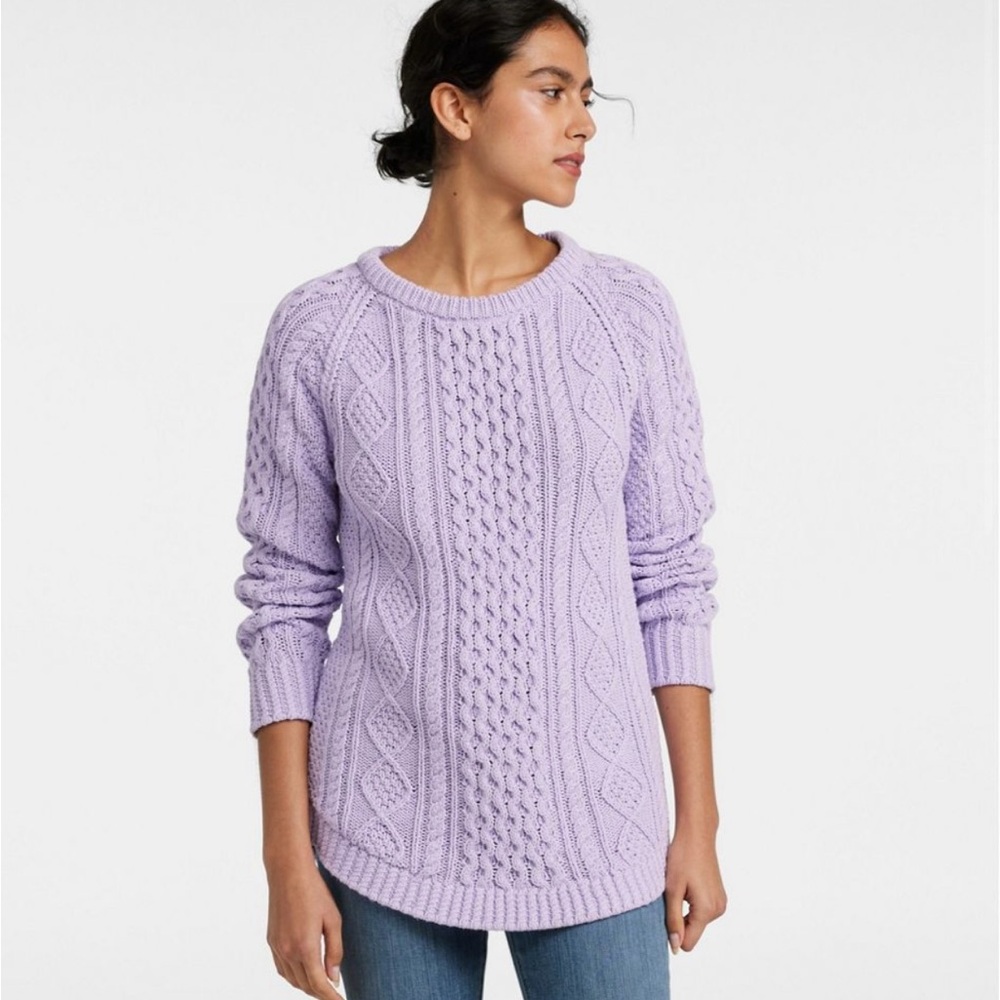 Bean Signature Cotton Fisherman Tunic Sweater Women Size S